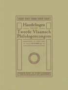Handelingen van het tweede Vlaamsch philologencongres,  [tijdschrift] Handelingen van het Vlaams filologencongres