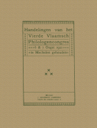 Handelingen van het vierde Vlaamsch philologencongres,  [tijdschrift] Handelingen van het Vlaams filologencongres