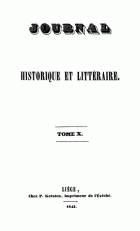 Journal historique et littéraire. Nouvelle série. Tome 10,  [tijdschrift] Journal historique et littéraire