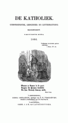 De katholiek 1866. Deel 50,  [tijdschrift] Katholiek, De