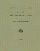 Revue Bibliographique Belge. Jaargang 19,  [tijdschrift] Revue Bibliographique Belge