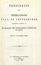 Tijdschrift voor Nederlandse Taal- en Letterkunde. Jaargang 51,  [tijdschrift] Tijdschrift voor Nederlandse Taal- en Letterkunde