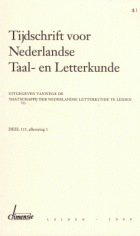 Tijdschrift voor Nederlandse Taal- en Letterkunde. Jaargang 115,  [tijdschrift] Tijdschrift voor Nederlandse Taal- en Letterkunde