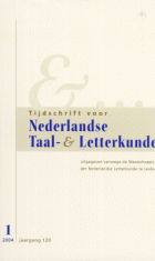Tijdschrift voor Nederlandse Taal- en Letterkunde. Jaargang 120,  [tijdschrift] Tijdschrift voor Nederlandse Taal- en Letterkunde