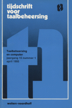 Tijdschrift voor Taalbeheersing. Jaargang 15,  [tijdschrift] Tijdschrift voor Taalbeheersing