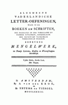 Vaderlandsche letteroefeningen. Jaargang 1783,  [tijdschrift] Vaderlandsche Letteroefeningen