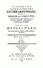 Vaderlandsche letteroefeningen. Jaargang 1797,  [tijdschrift] Vaderlandsche Letteroefeningen