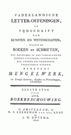 Vaderlandsche letteroefeningen. Jaargang 1816,  [tijdschrift] Vaderlandsche Letteroefeningen
