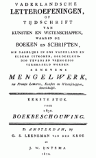 Vaderlandsche letteroefeningen. Jaargang 1830,  [tijdschrift] Vaderlandsche Letteroefeningen