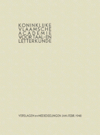 Verslagen en mededelingen van de Koninklijke Vlaamse Academie voor Taal- en Letterkunde 1940,  [tijdschrift] Verslagen en mededelingen van de Koninklijke Vlaamse Academie voor Taal- en Letterkunde