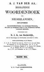 Biographisch woordenboek der Nederlanden. Deel 9, A.J. van der Aa