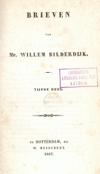 Brieven. Deel 5, Willem Bilderdijk, Willem Messchert