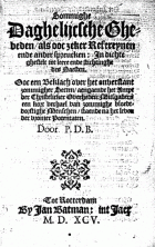 Sommighe Daghelicsche Ghebeden, Pieter de Bisschop