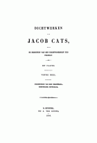 Dichtwerken. Deel 5, Jacob Cats