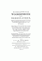 Biographisch woordenboek der Nederlanden. Deel 8, Jacques Alexandre de Chalmot