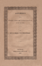 Adviezen in de Tweede Kamer der Staten-Generaal. Zitting van 1849, G. Groen van Prinsterer