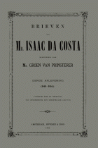 Brieven van mr. Isaac da Costa. Derde aflevering (1849-1854), Isaäc da Costa