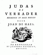Judas de verrader, Joan de Haes