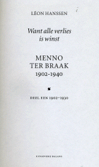 Want alle verlies is winst: Menno ter Braak 1902-1930, Léon Hanssen