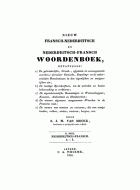 Nieuw Fransch-Nederduitsch en Nederduitsch-Fransch woordenboek (2 delen), S.J.M. van Moock