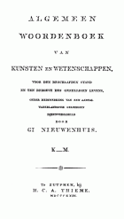 Algemeen woordenboek van kunsten en wetenschappen. K-M, Gerrit Nieuwenhuis