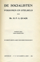 De socialisten: Personen en stelsels. Deel 2: De eerste dertig jaren der negentiende eeuw, H.P.G. Quack