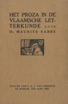 Het proza in de Vlaamsche letterkunde, Maurits Sabbe
