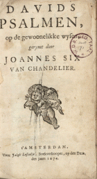 Davids Psalmen, Joannes Six van Chandelier