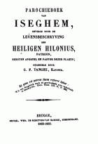 Parochieboek van Iseghem, gevolgd door de levensbeschrijving des H.Hilonius, G.F. Tanghe