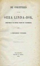 De onechtheid van het Oera Linda-Bôk, J. Beckering Vinckers