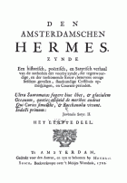 Den Amsterdamschen Hermes. Deel 1, Jacob Campo Weyerman,  [tijdschrift] Amsterdamschen Hermes