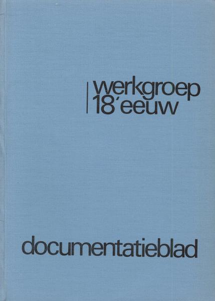 Documentatieblad werkgroep Achttiende eeuw. Jaargang 1972