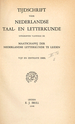 Tijdschrift voor Nederlandse Taal- en Letterkunde. Jaargang 65